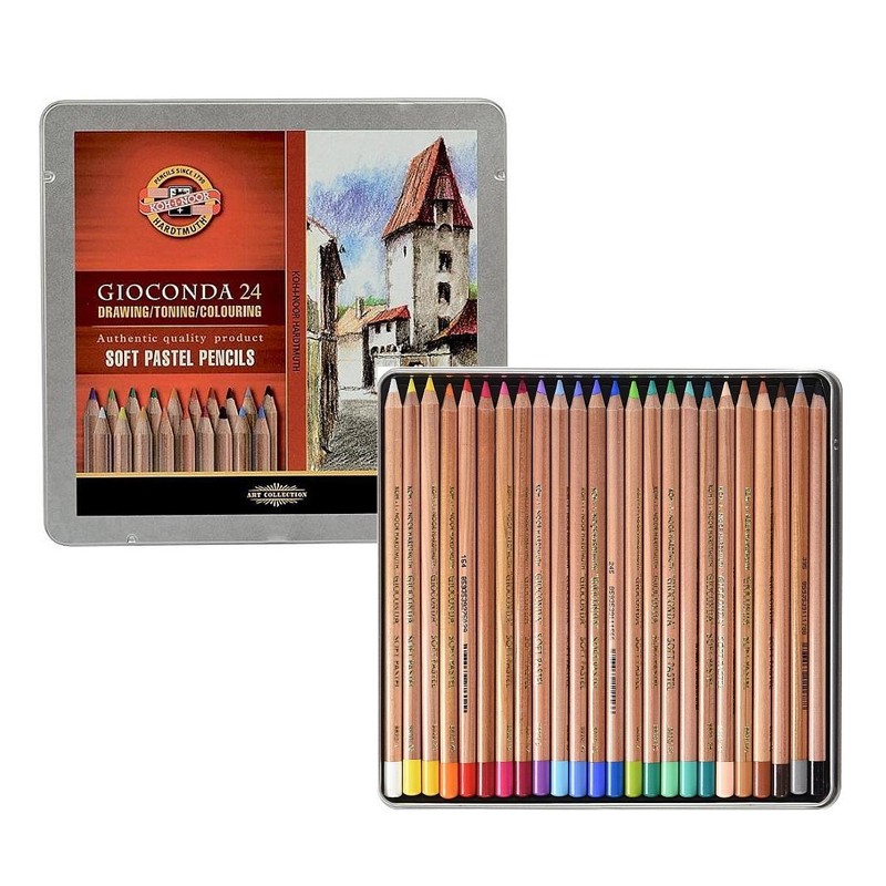 طقم 24 لون الوان سوفت باستيل KOH-I-NOOR: GIOCONDA SOFT ARTIST PASTEL PENCILS