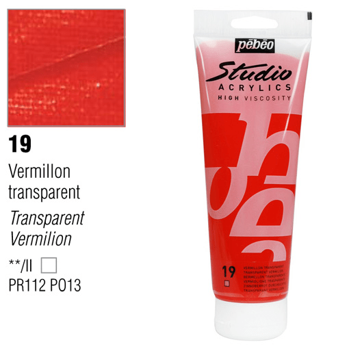 انبوابة اكريلك 250 مللي بيبيو 19 Transparent Vermilion