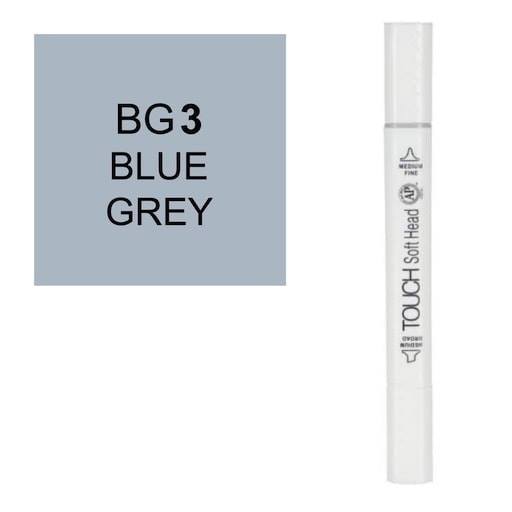 قلم ماركر تاتش برأس لين مزدوج  Blue Grey-BG3