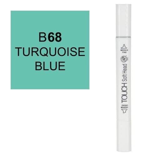 قلم ماركر تاتش برأس لين مزدوج  TURQUOISE BLUE-B68