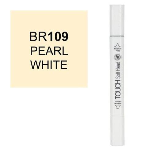 قلم ماركر تاتش برأس لين مزدوج   PEARL WHITE-BR109