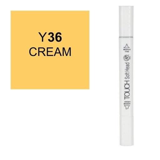 قلم ماركر تاتش برأس لين مزدوج Cream-Y36